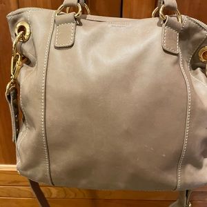 Hammitt Jared Satchel in Tan with Diamond-Shaped Detail on Sides and Bottom